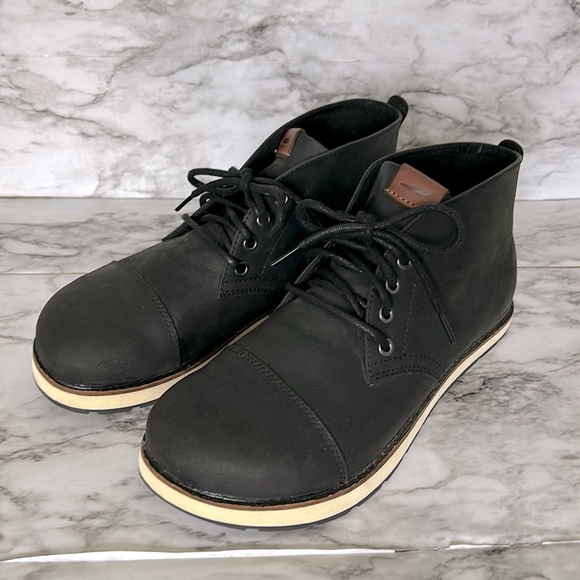 Black Leather Men's Shoes - Picture 1 of 12